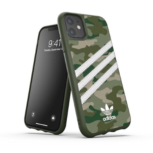 ADIDAS SAMBA ROSE APPLE iPHONE 11 PRO COVER IN TPU E POLIURETANO STAMPA MIMETICA RIGHEE LOGO BIANCO